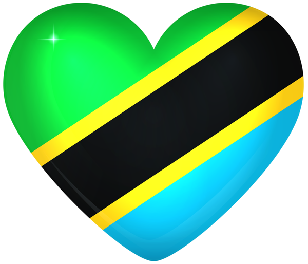 This png image - Tanzania Large Heart Flag, is available for free download