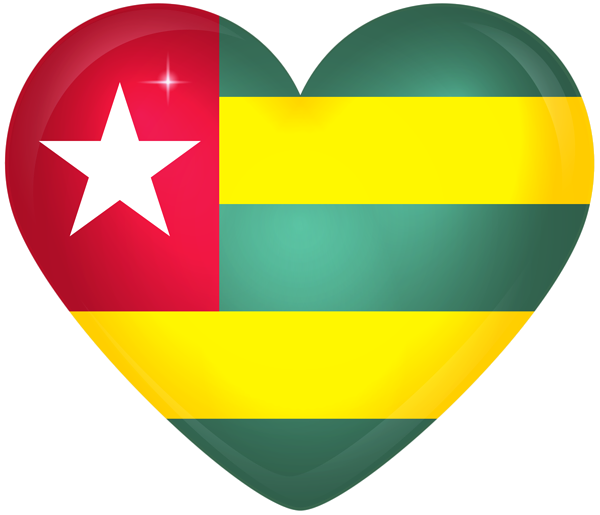 This png image - Togo Large Heart Flag, is available for free download