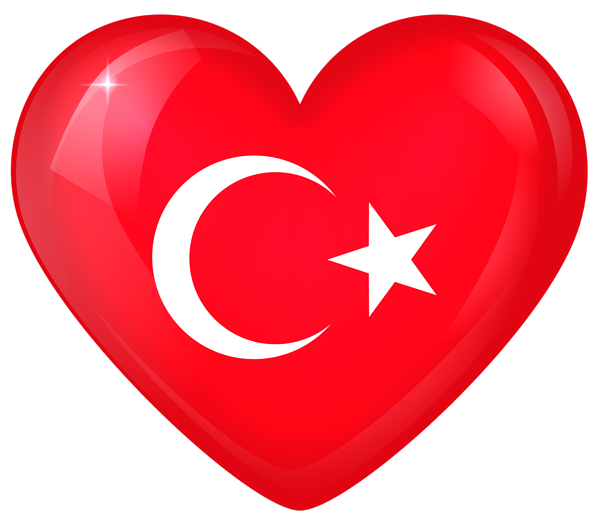 This png image - Turkey Large Heart Flag, is available for free download