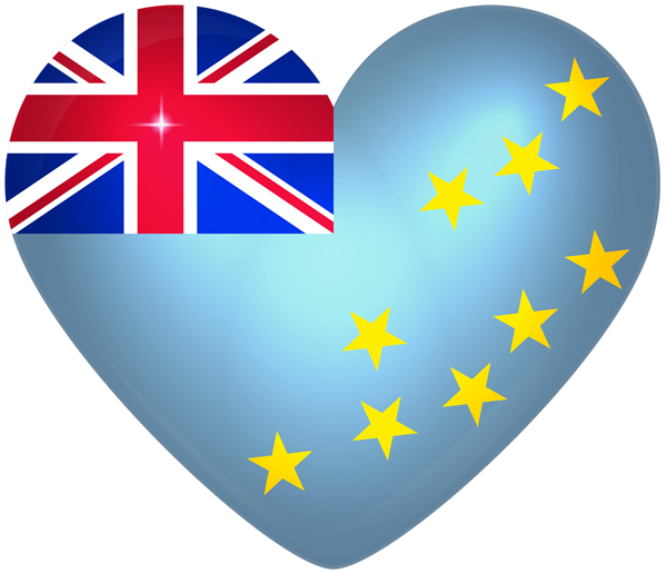This png image - Tuvalu Large Heart Flag, is available for free download