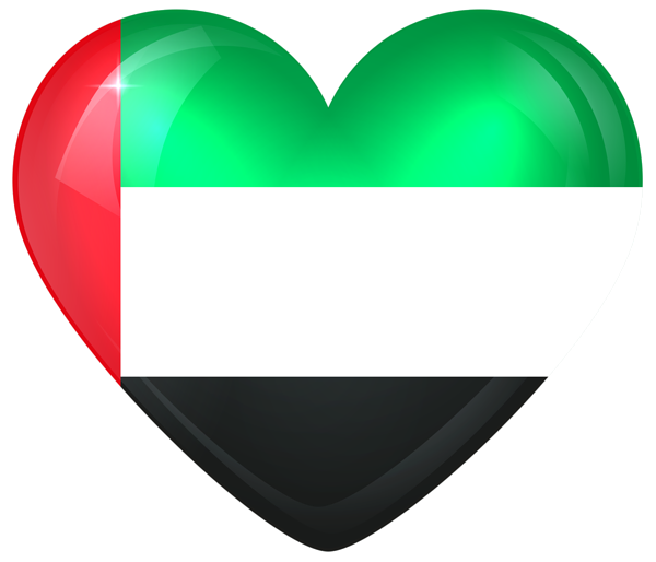 This png image - United Arab Emirates Large Heart Flag, is available for free download