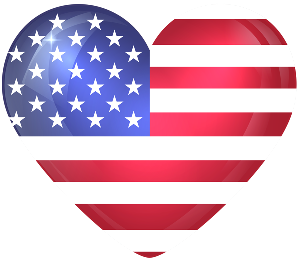 This png image - United States Large Heart Flag, is available for free download