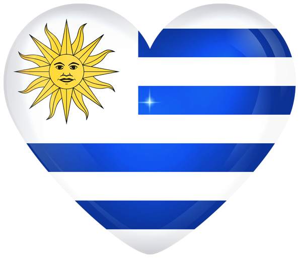 This png image - Uruguay Large Heart Flag, is available for free download