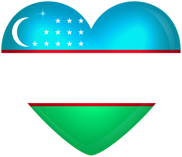This png image - Uzbekistan Large Heart Flag, is available for free download