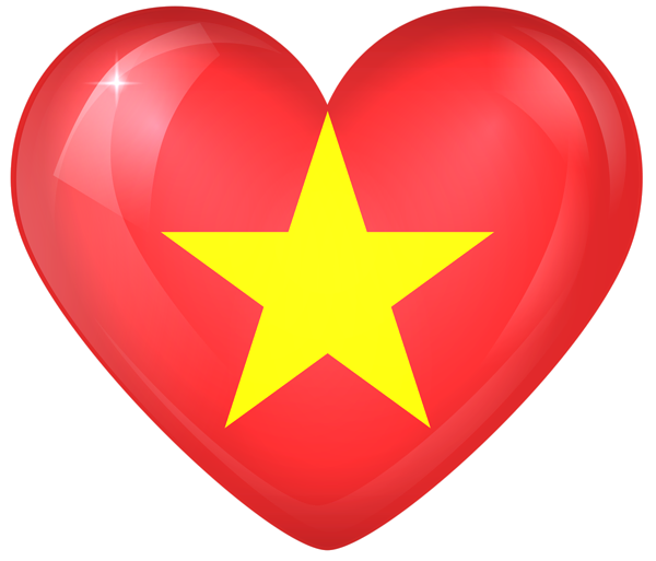 This png image - Vietnam Large Heart Flag, is available for free download
