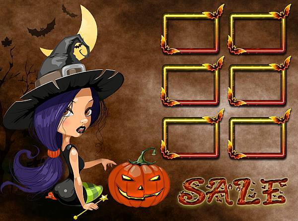 This jpeg image - Halloween Sale Purple Witch2, is available for free download