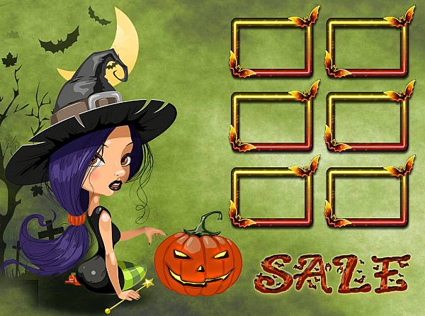 This jpeg image - Halloween Sale Purple Witch3, is available for free download