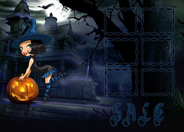 This jpeg image - Halloween Witch with Pumpkin3, is available for free download