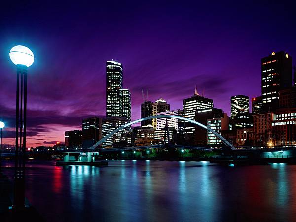 This jpeg image - Sunset over melbourne Australia, is available for free download