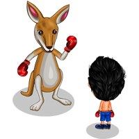 This jpeg image - Australia Animated Kangaroo Boxer, is available for free download