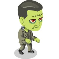 This jpeg image - Halloween Animated Frankenstein, is available for free download