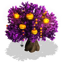 This jpeg image - Halloween Animated Pumpkin Tree Blue Purple, is available for free download