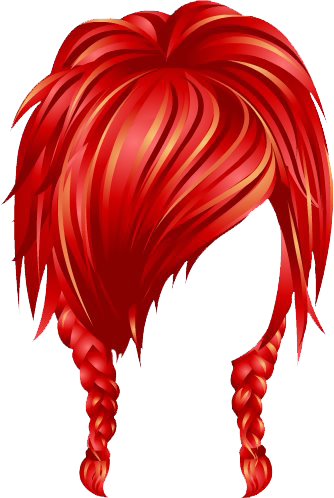 This png image - High-School-Spiky-Pigtails-Red, is available for free download