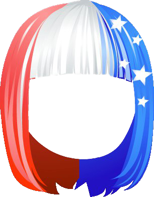 This png image - Patriotic Fringe Hair Tricolor, is available for free download