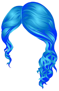 This png image - Underwater Curly Sideswept Hair Blue, is available for free download