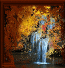 Animated Autumn Landscape Picture with a Waterfall