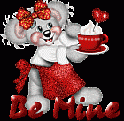 Animated Be Mine Bear With Coffe