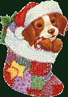Animated Christmas Stocking with Puppy