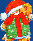 Animated Christmas Teddy with Gift