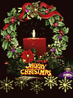 Animated Merry Christmas Wreath