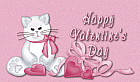 Animated Pink Happy Valentines Day With Kitty