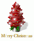 Animated Red Mery Christmas Tree