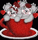 Animated Valentines Bears in coffee cup