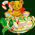Christmas Teddy Bear in Cup