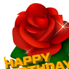 Happy Birthday with Rose Gif Animation