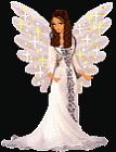 Small animated angel in white