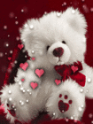White Teddy with Hearts Gif Animation