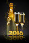 2016 New Year with Champagne Background