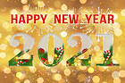 2021 Happy New Year Gold Background