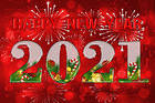 2021 Happy New Year Red Background