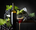 Background with Grapes and Wine