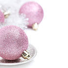 Background with Pink Christmas Balls