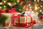 Beautiful Christmas Background with Gifts