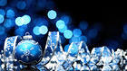 Blue Christmas Background with Blue Christmas Ball