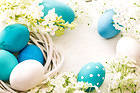 Blue Easter Eggs Background