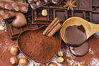 Chocolate and Hazelnuts Background
