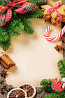 Christmas Background with Cookies and Decorations