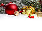Christmas Background with Gold Gift