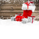 Christmas Background with Red Boot