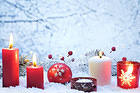 Christmas Background with Red Candles