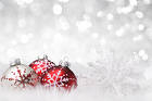 Christmas Background with Snowflake and Christmas Balls