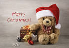 Christmas Background with Teddy Bear
