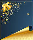 Christmas Blue Background with Gold Bells
