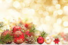 Christmas Ornaments Yellow Background