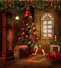 Christmas Room with Tree Background