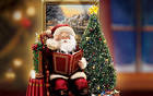 Christmas Santa Claus with Tree Background